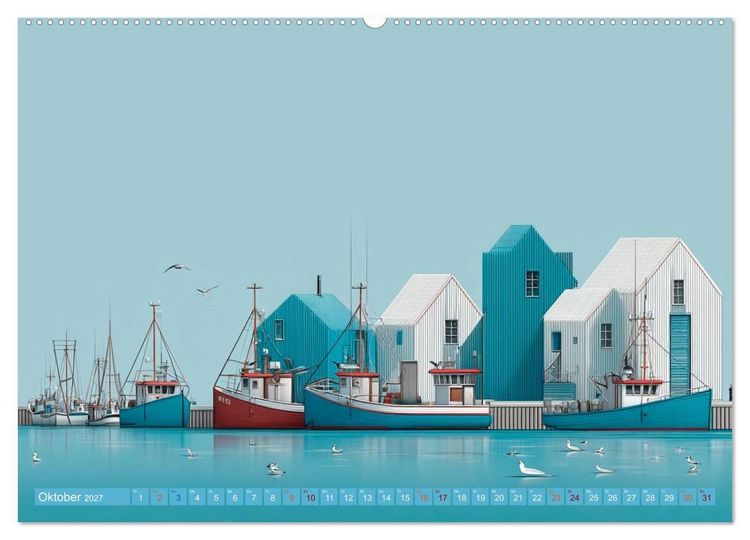 Produktbild: Hafenpoesie (Wandkalender 2027 DIN A2 quer), CALVENDO Monatskalender
