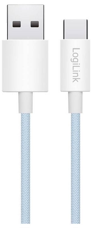 Produktbild: LogiLink USB-C&reg; Kabel USB 2.0 USB-A Stecker, USB-C&reg; Stecker 1.5 m Blau CU0331