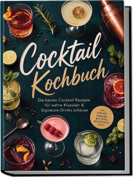 Produktbild: Cocktail Kochbuch: Die besten Cocktail Rezepte f&uuml;r wahre Klassiker & Signature-Drinks zuhause &ndash; inkl. Sirups, Shrubs, Bitters, Mocktails uvm.