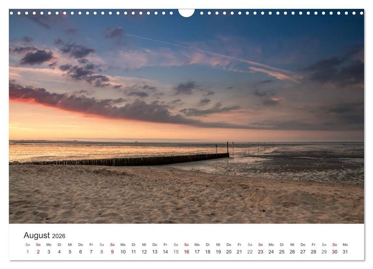 Produktbild: Nieders&auml;chsische K&uuml;ste - K&uuml;stenorte von Ostfriesland bis Bremerhaven (Wandkalender 2026 DIN A3 quer), CALVENDO Monatskalender