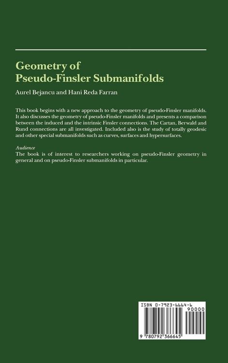 Produktbild: Geometry of Pseudo-Finsler Submanifolds