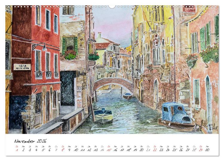 Produktbild: Venedig in stillen Aquarellen (Wandkalender 2026 DIN A2 quer), CALVENDO Monatskalender