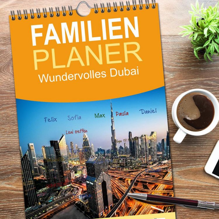 Produktbild: Familienplaner 2026 - Wundervolles Dubai mit 5 Spalten (Wandkalender, 21 x 45 cm) CALVENDO