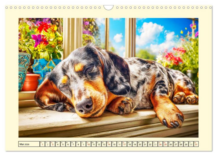 Produktbild: Dackelgl&uuml;ck Deluxe. Lange Ohren, kurze Beine und viel Charme (Wandkalender 2026 DIN A3 quer), CALVENDO Monatskalender