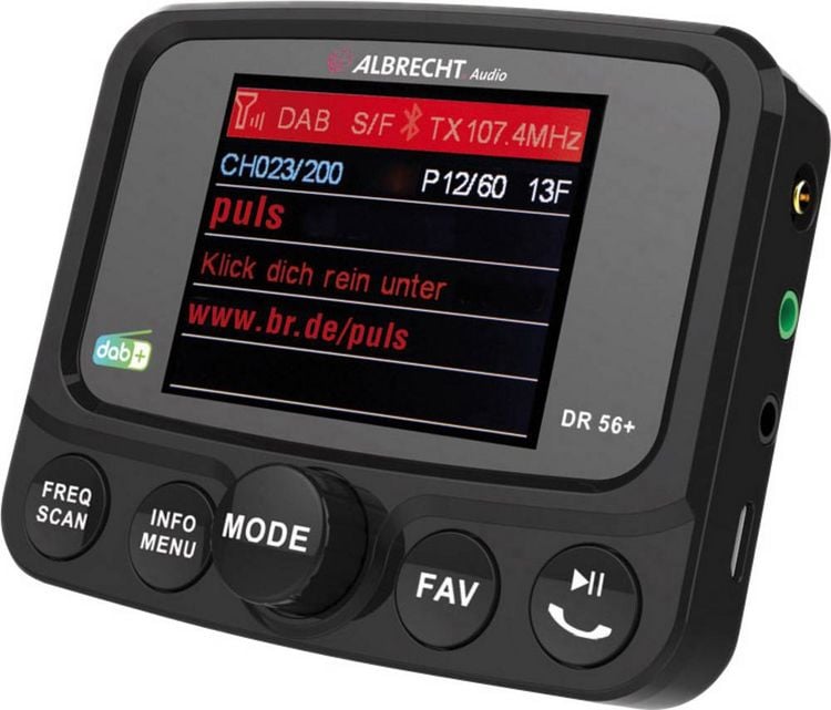 Produktbild: Albrecht DR56+ DAB+ Empf&auml;nger Saugnapfhalterung, Bluetooth Musikstreaming