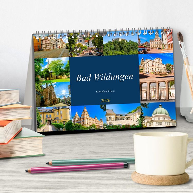 Produktbild: Bad Wildungen, Kurstadt mit Herz (Tischkalender 2026 DIN A5 quer), CALVENDO Monatskalender