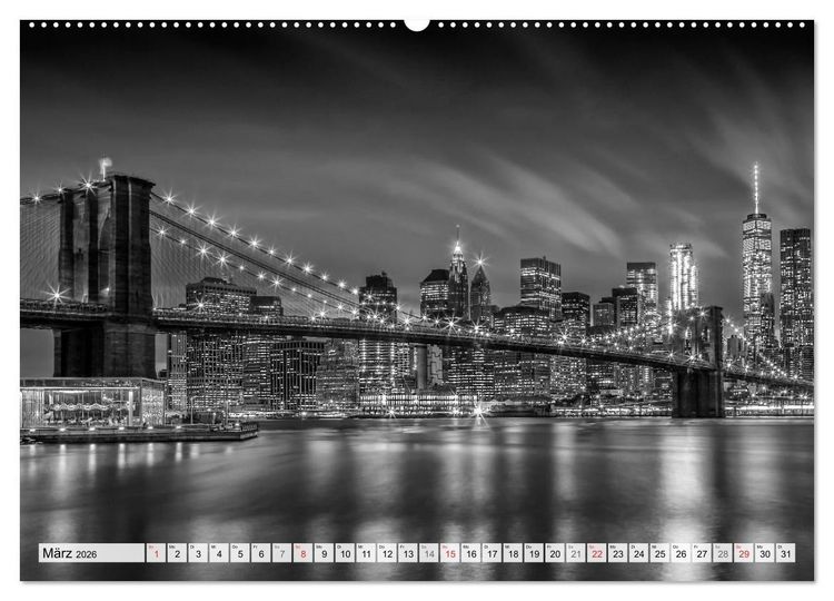 Produktbild: BROOKLYN BRIDGE Das Wahrzeichen von New York City (hochwertiger Premium Wandkalender 2026 DIN A2 quer), Kunstdruck in Hochglanz