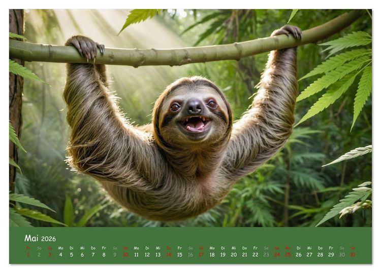 Produktbild: Tiere auf Gras - Der verr&uuml;ckte Cannabis-Kalender voller bekiffter Tiere (Tischkalender 2026 DIN A5 quer), CALVENDO Monatskalender
