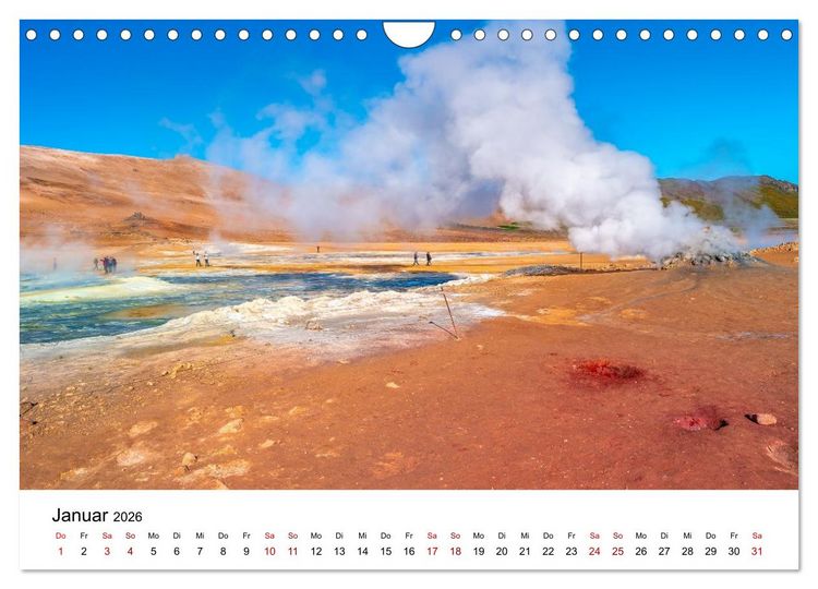 Produktbild: Island, Land aus Feuer und Eis: Sich st&auml;ndig neu formende Erde (Wandkalender 2026 DIN A4 quer), CALVENDO Monatskalender