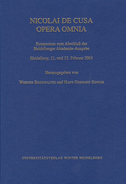 Produktbild: Cusanus-Studien / Nicolai de Cusa Opera Omnia. Symposium zum Abschlu&szlig; der Heidelberger Akademie-Ausgabe