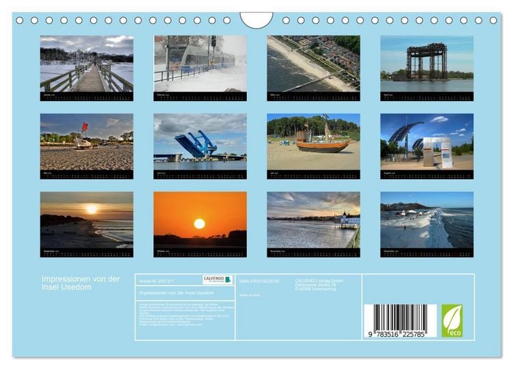 Produktbild: Impressionen von der Insel Usedom (Wandkalender 2026 DIN A4 quer), CALVENDO Monatskalender
