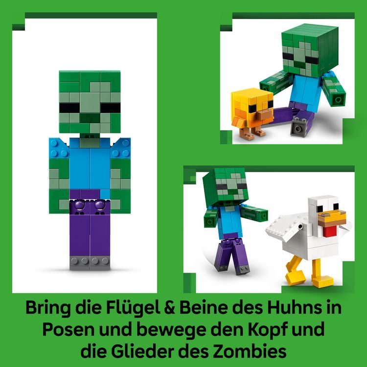 Produktbild: LEGO Minecraft 21582 H&uuml;hnerreiter, Bauset zum Videospiel, bewegliche Minecraft-Zimmerdeko