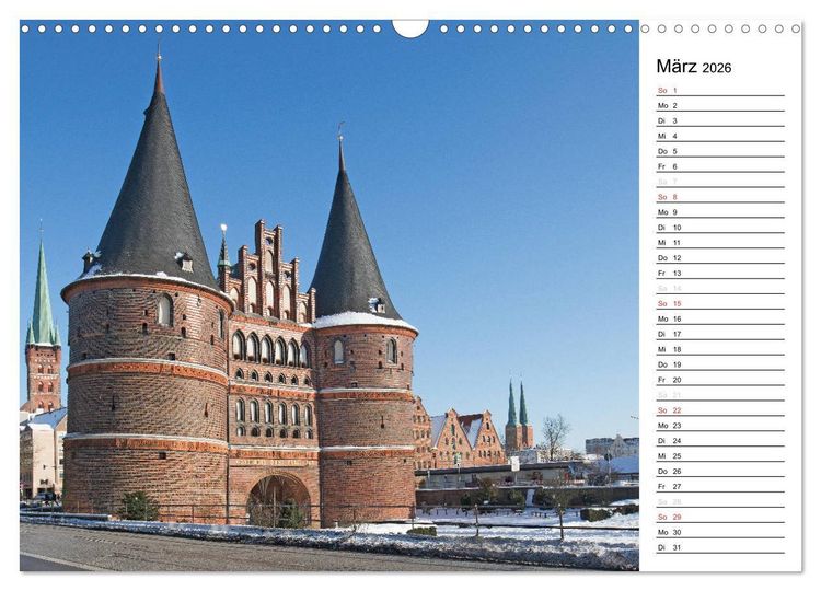 Produktbild: Hansestadt L&uuml;beck / Geburtstagskalender (Wandkalender 2026 DIN A3 quer), CALVENDO Monatskalender