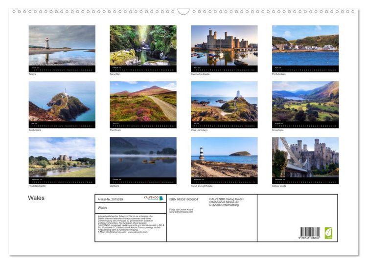 Produktbild: Wales (Wandkalender 2026 DIN A2 quer), CALVENDO Monatskalender