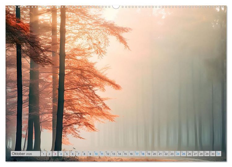 Produktbild: Magische Nebelmomente (hochwertiger Premium Wandkalender 2026 DIN A2 quer), Kunstdruck in Hochglanz