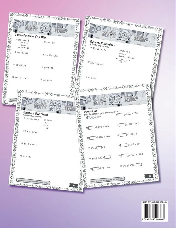 Produktbild: MathFlare - Math Workbook 7th and 8th Grade