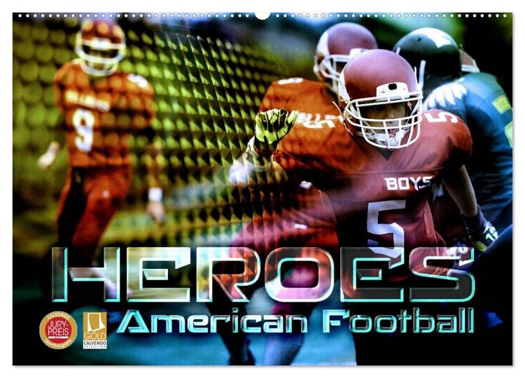 Produktbild: HEROES - American Football (Wandkalender 2026 DIN A2 quer), CALVENDO Monatskalender