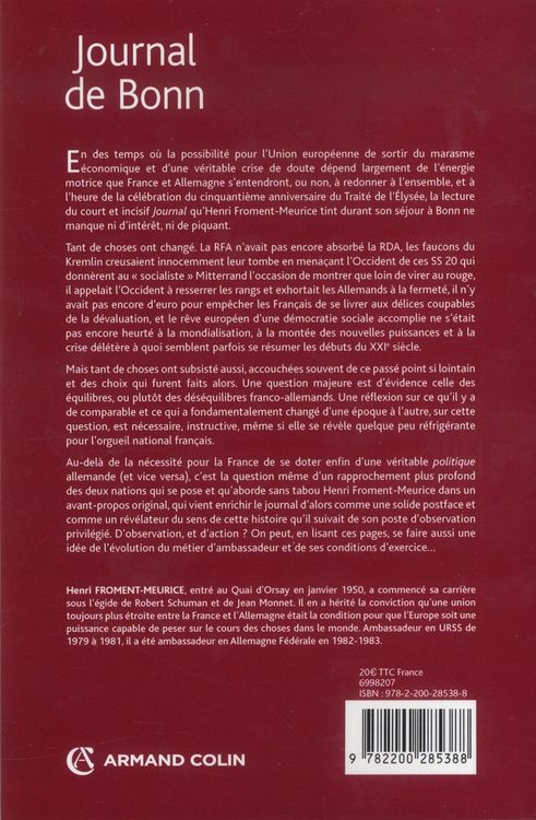 Produktbild: Journal de Bonn ; Ambassadeur de France de Schmidt a Kohl, 1982-1983