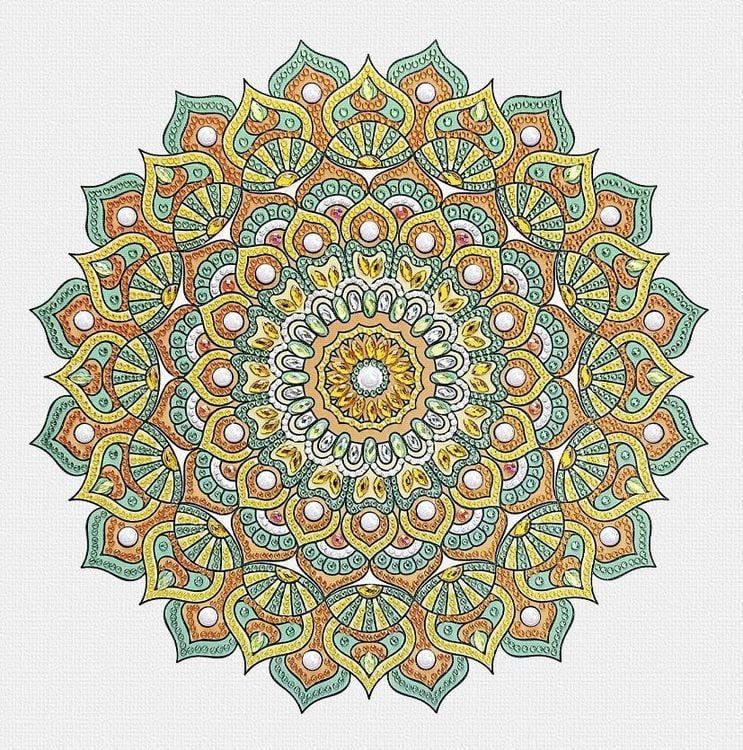 Produktbild: Diamond Painting "Diamantane Mandala Set 7", mit / orange / gelb