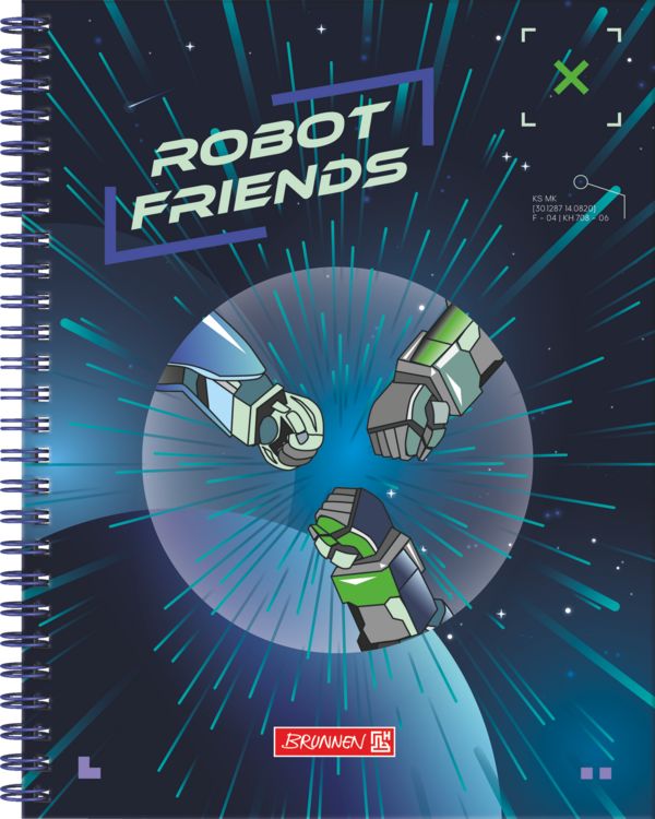 Produktbild: Brunnen Freundebuch Robot Heroes &brvbar; 16&times;21 cm, 80 Seiten, dunkelblau