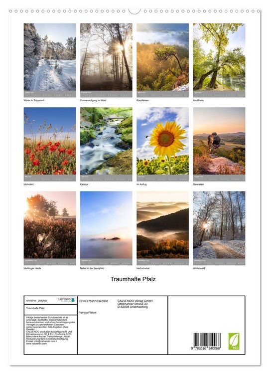 Produktbild: Traumhafte Pfalz (hochwertiger Premium Wandkalender 2026 DIN A2 hoch), Kunstdruck in Hochglanz