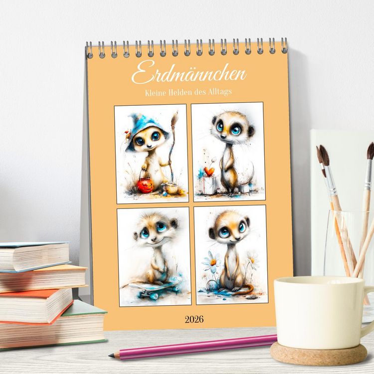 Produktbild: Erdm&auml;nnchen. Kleine Helden des Alltags (Tischkalender 2026 DIN A5 hoch), CALVENDO Monatskalender