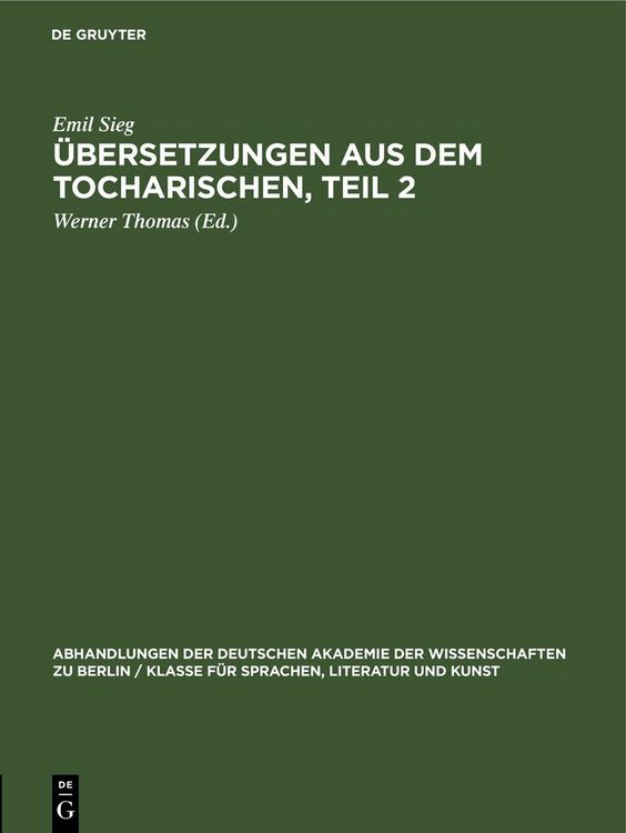 Produktbild: &Uuml;bersetzungen aus dem Tocharischen, Teil 2