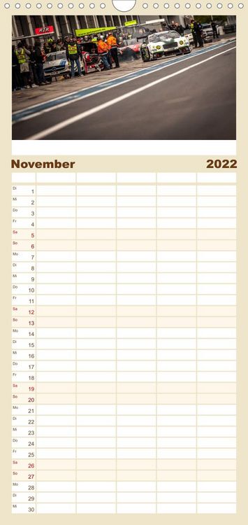 Produktbild: Familienplaner Emotions on Track - Langstreckenmeisterschaft am N&uuml;rburgring - GT3 (Wandkalender 2022 , 21 cm x 45 cm, hoch)