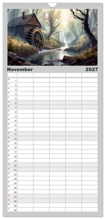 Produktbild: Familienplaner 2027 - Landschaften im Jahreskreis mit 5 Spalten (Wandkalender, 21 x 45 cm) CALVENDO