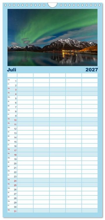 Produktbild: Familienplaner 2027 - Nordnorwegen - Wundervolle Lofoten mit 5 Spalten (Wandkalender, 21 x 45 cm) CALVENDO