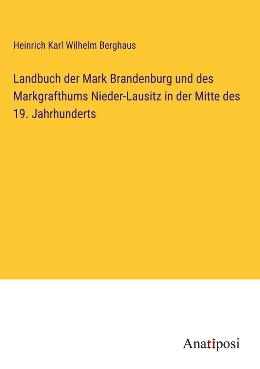 Produktbild: Landbuch der Mark Brandenburg und des Markgrafthums Nieder-Lausitz in der Mitte des 19. Jahrhunderts