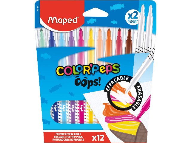 Produktbild: Maped Filzstifte radierbar COLOUR'PEPS OOPS 12 St&uuml;ck