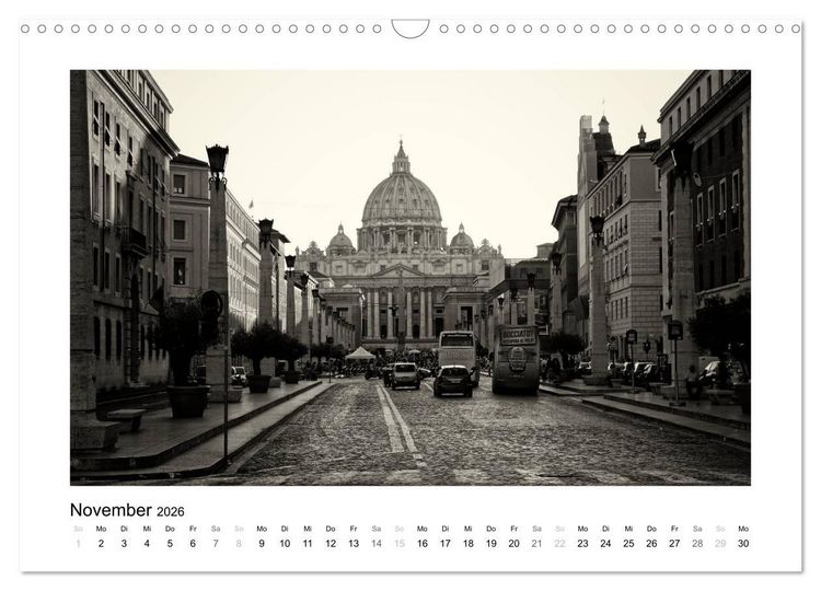Produktbild: Rom in schwarz - weiss (Wandkalender 2026 DIN A3 quer), CALVENDO Monatskalender