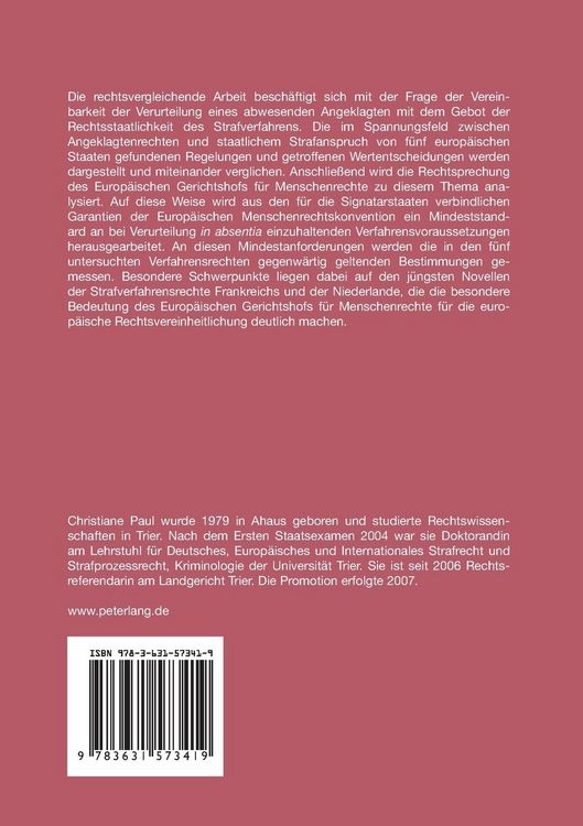 Produktbild: Das Abwesenheitsverfahren als rechtsstaatliches Problem