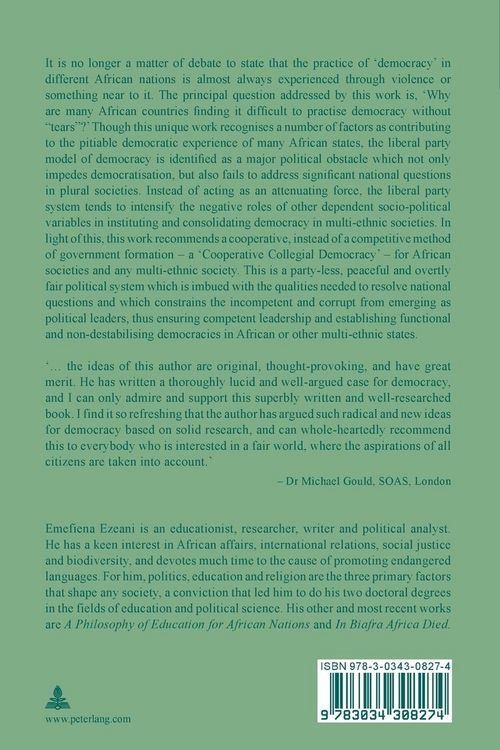 Produktbild: Cooperative Collegial Democracy for Africa and Multi-ethnic Societies