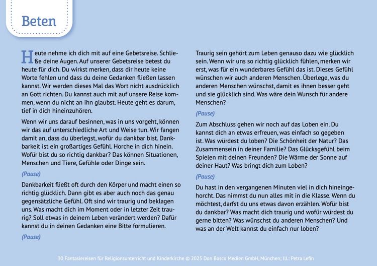 Produktbild: 30 Fantasiereisen f&uuml;r Religionsunterricht und Kinderkirche