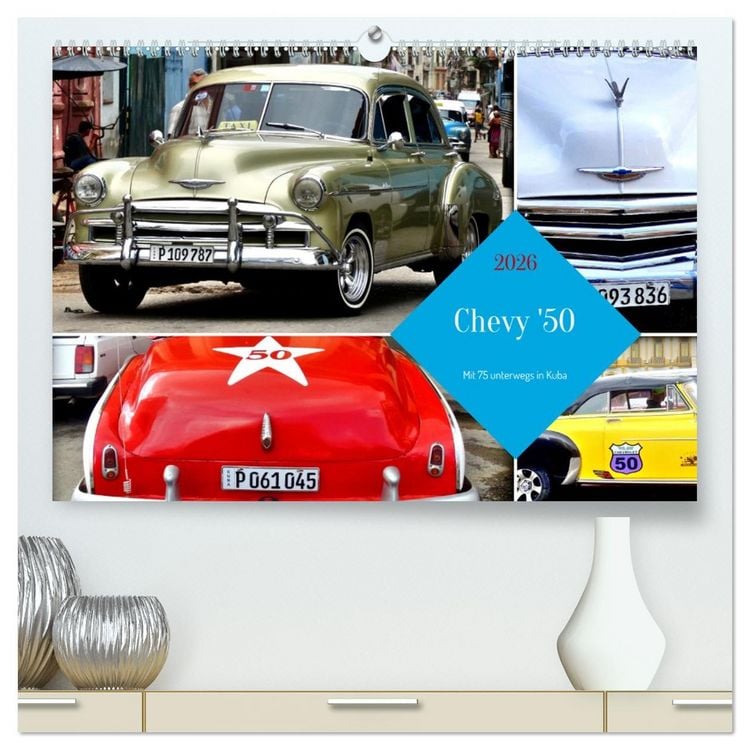 Produktbild: Chevy '50 - Mit 75 unterwegs in Kuba (hochwertiger Premium Wandkalender 2026 DIN A2 quer), Kunstdruck in Hochglanz