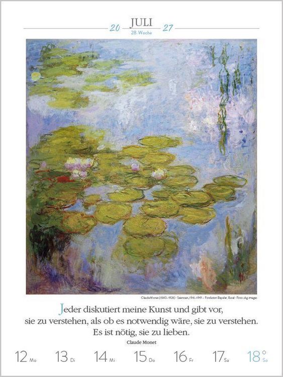 Produktbild: Literaturkalender Kunst 2027