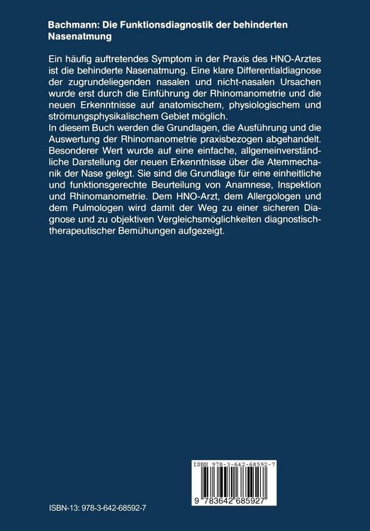 Produktbild: Die Funktionsdiagnostik der behinderten Nasenatmung