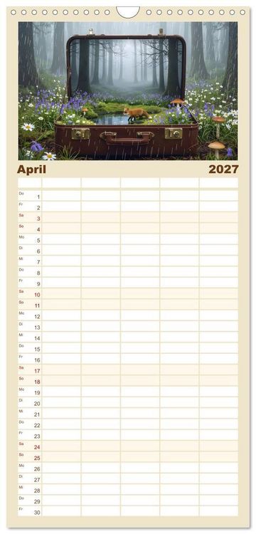 Produktbild: Familienplaner 2027 - Leben in einer Box mit 5 Spalten (Wandkalender, 21 x 45 cm) CALVENDO
