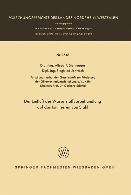 Produktbild: Der Einflu&szlig; der Wasserstoffvorbehandlung auf das Ionitrieren von Stahl