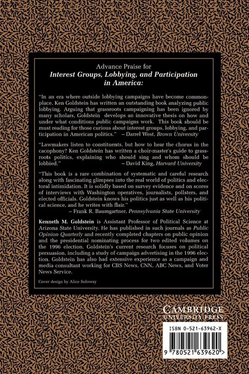 Produktbild: Interest Groups, Lobbying and Participation in America