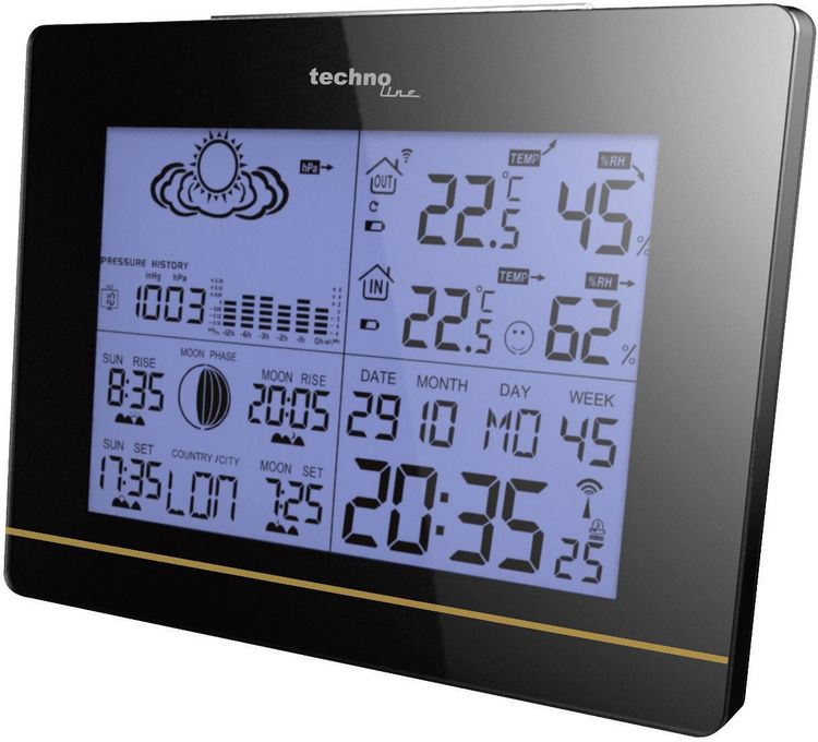 Produktbild: Techno Line WS 6750 Funk-Wetterstation Vorhersage f&uuml;r 12 bis 24 Stunden Anzahl Sensoren max. 3