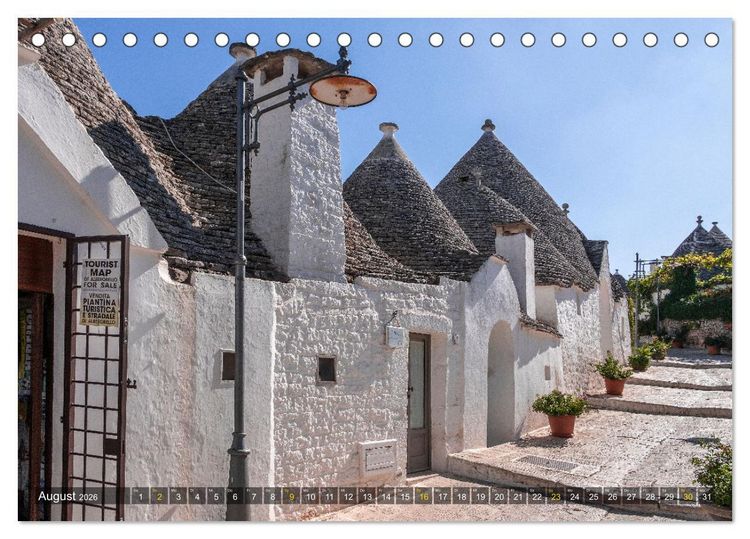 Produktbild: Alberobello &ndash; Apuliens Stadt der Trulli (Tischkalender 2026 DIN A5 quer), CALVENDO Monatskalender