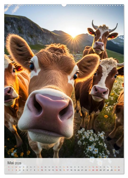 Produktbild: Lustige Tier-Selfies (hochwertiger Premium Wandkalender 2026 DIN A2 hoch), Kunstdruck in Hochglanz