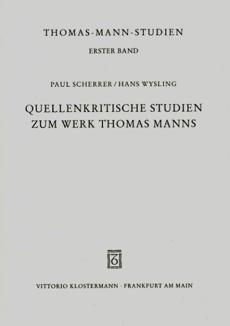 Produktbild: Quellenkritische Studien zum Werk Thomas Manns