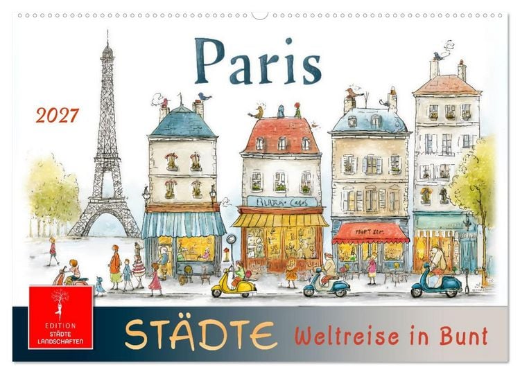 Produktbild: St&auml;dte - Weltreise in Bunt (Wandkalender 2027 DIN A2 quer), CALVENDO Monatskalender