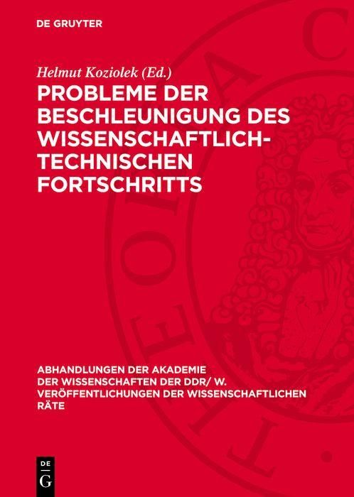 Produktbild: Probleme der Beschleunigung des wissenschaftlich-technischen Fortschritts