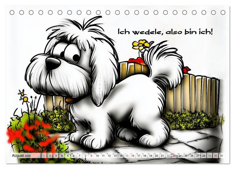 Produktbild: Hundespr&uuml;che (Tischkalender 2026 DIN A5 quer), CALVENDO Monatskalender