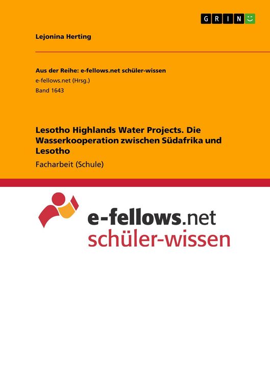 Produktbild: Lesotho Highlands Water Projects. Die Wasserkooperation zwischen S&uuml;dafrika und Lesotho
